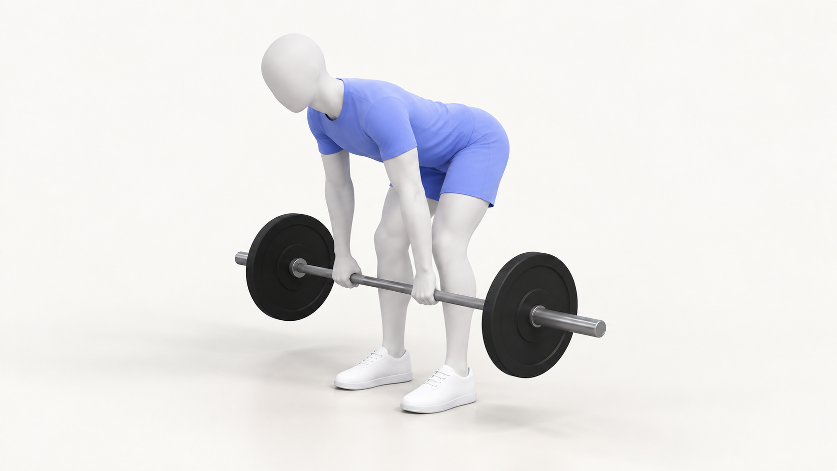 Blue avatar at the bottom of a Romanian deadlift hip hinge